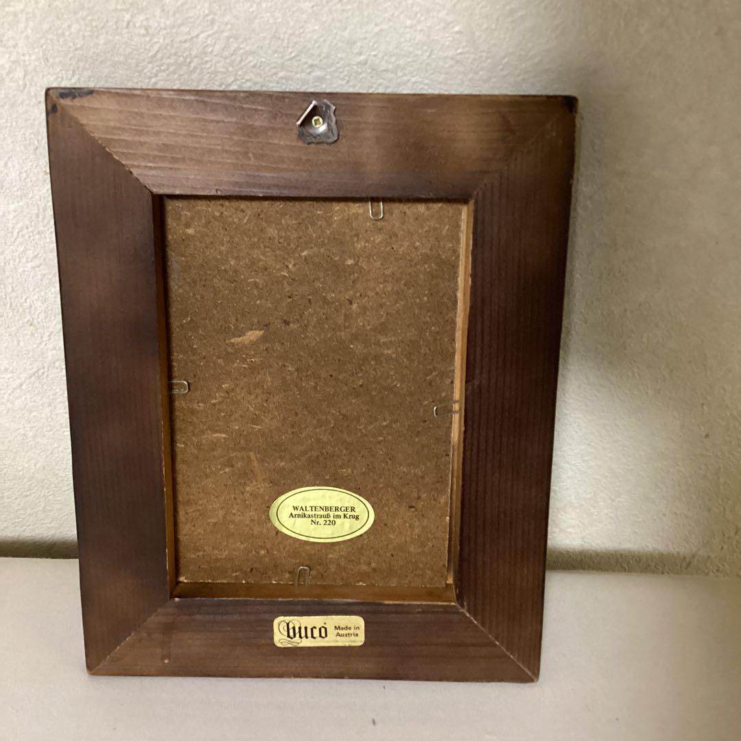 油彩画　花瓶の花　【静物】　額装　肉筆画　メイドイン　オーストリア　即決品