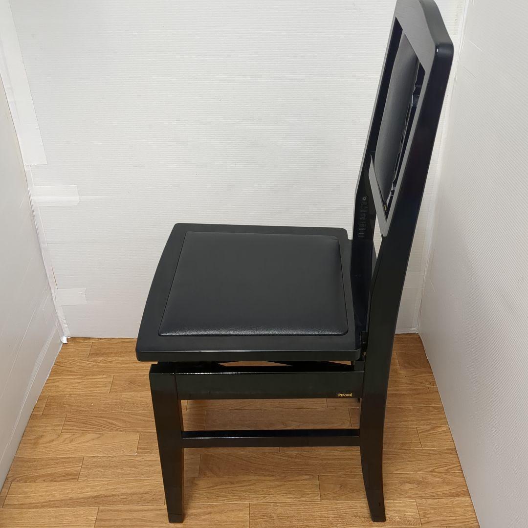 希少 名陽木工 PEACOCK ピーコック ピアノ椅子 背付 高さ調整可　木製