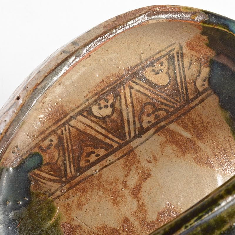 北大路魯山人作　織部焼　手鉢　黒田陶々庵識箱　M　R6736