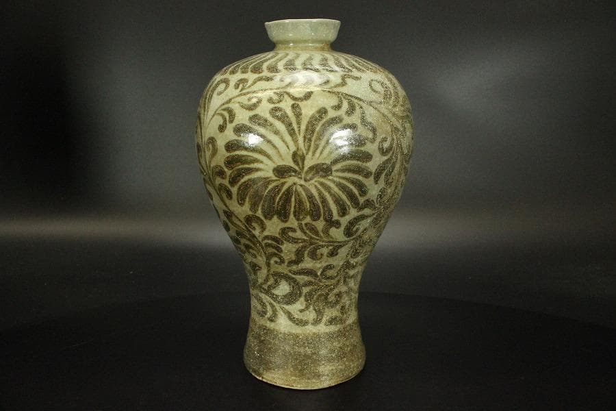 古美術 高麗青磁鉄絵梅瓶 高27cm(ZE592)