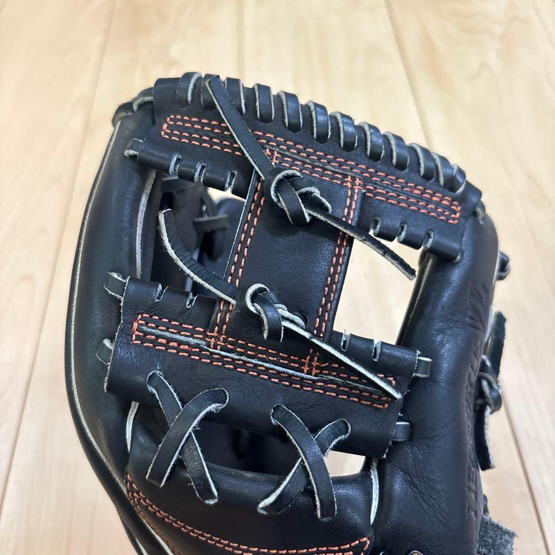 ZETT 黒 硬式グローブ オレンジステッチ