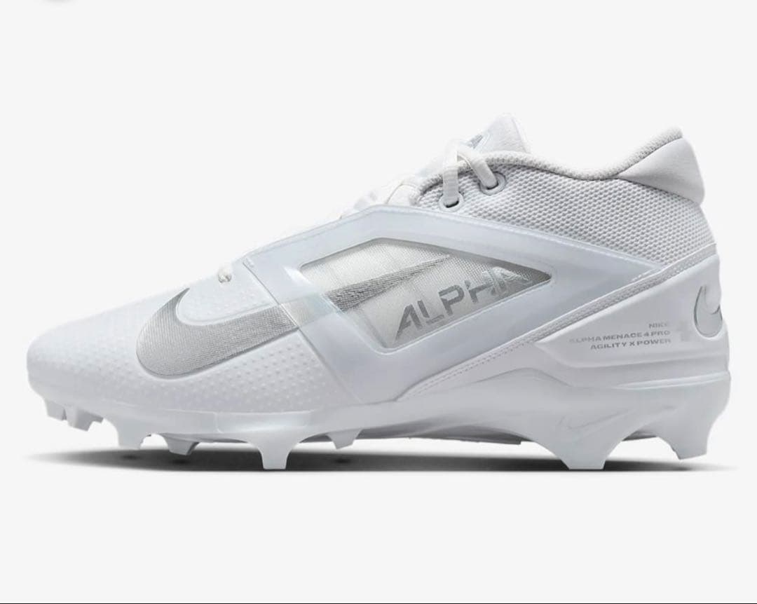 ナイキ 28 アルファメナス プロ アメフト スパイク シューズ 靴 白 g