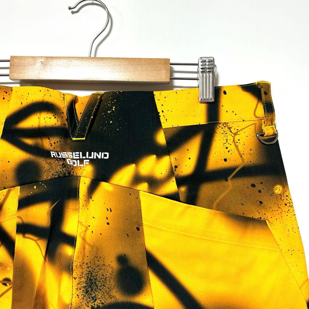 新品 ラッセルノ ゴルフ ロゴ ストレッチ ショーツ スプレー オレンジ L 5