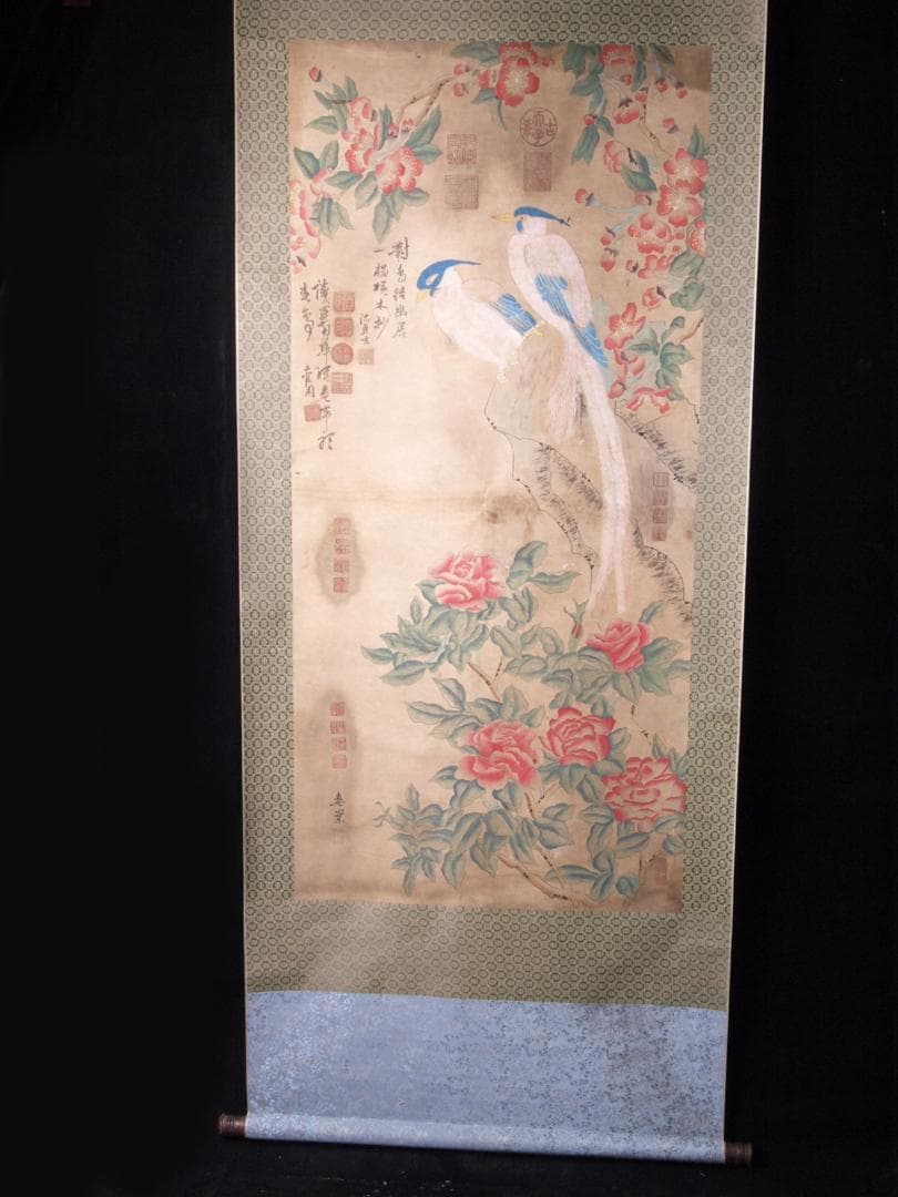 【骨董掛け軸】鳥図 中国恵　崇　北宋時代 肉筆保證 唐物唐本　掛け軸