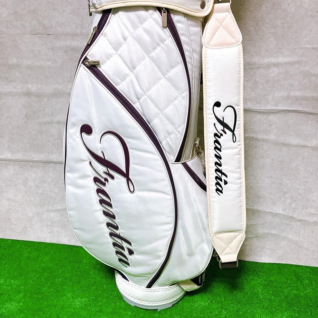 Frantia ゴルフ キャディバッグ レディース ホワイト 9型 カート式