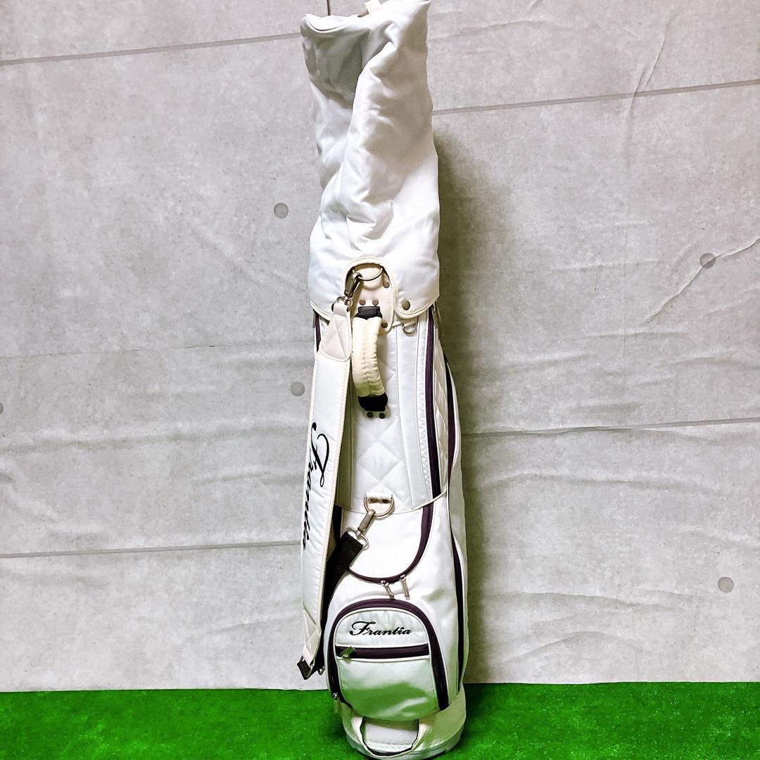 Frantia ゴルフ キャディバッグ レディース ホワイト 9型 カート式