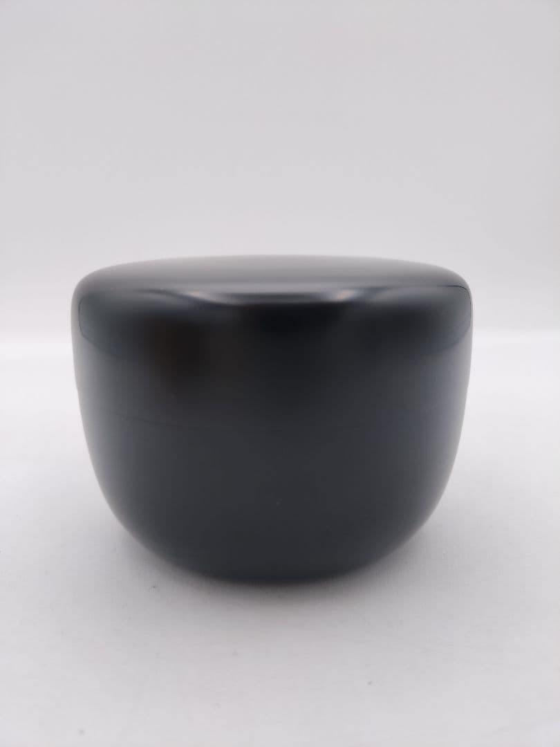 c331 【新品・未使用】平棗 黒無地 前瑞春斎　木箱 茶道具