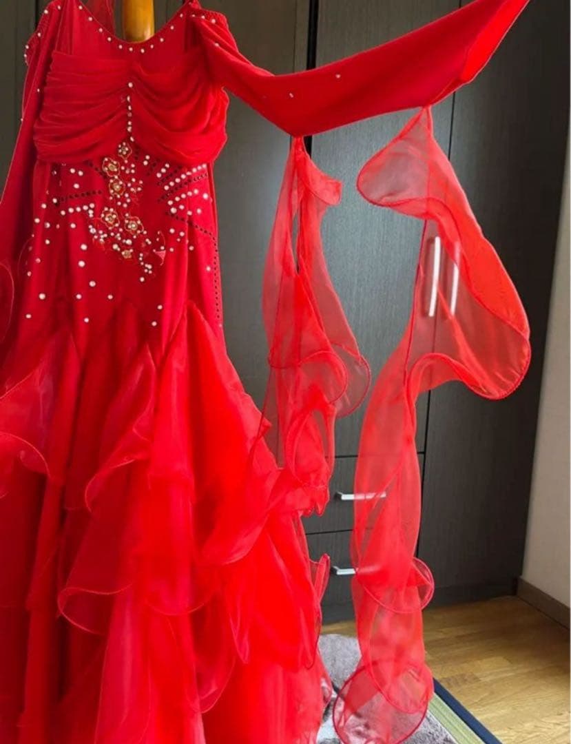 社交ダンス パーティードレス 赤