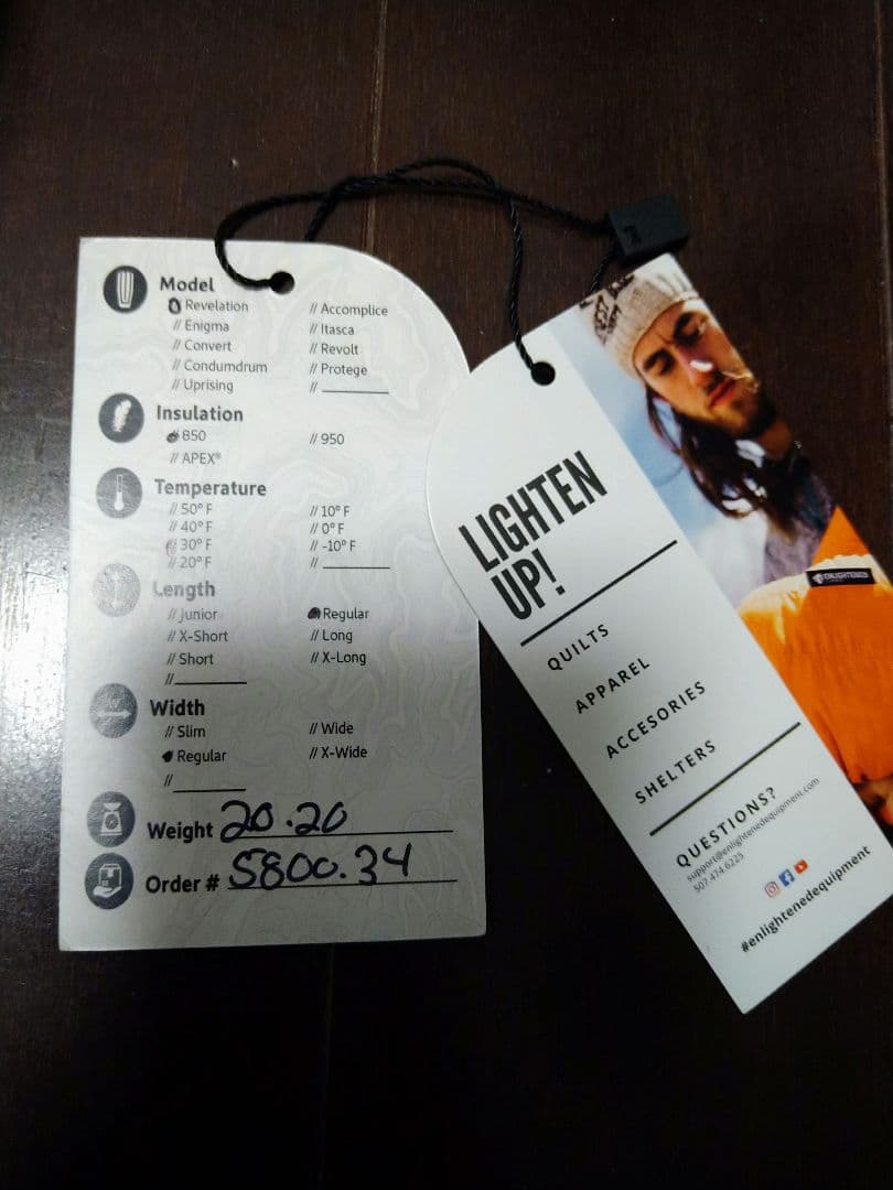 ENLIGHTENED EQUIPMENT Revelation 850 寝袋