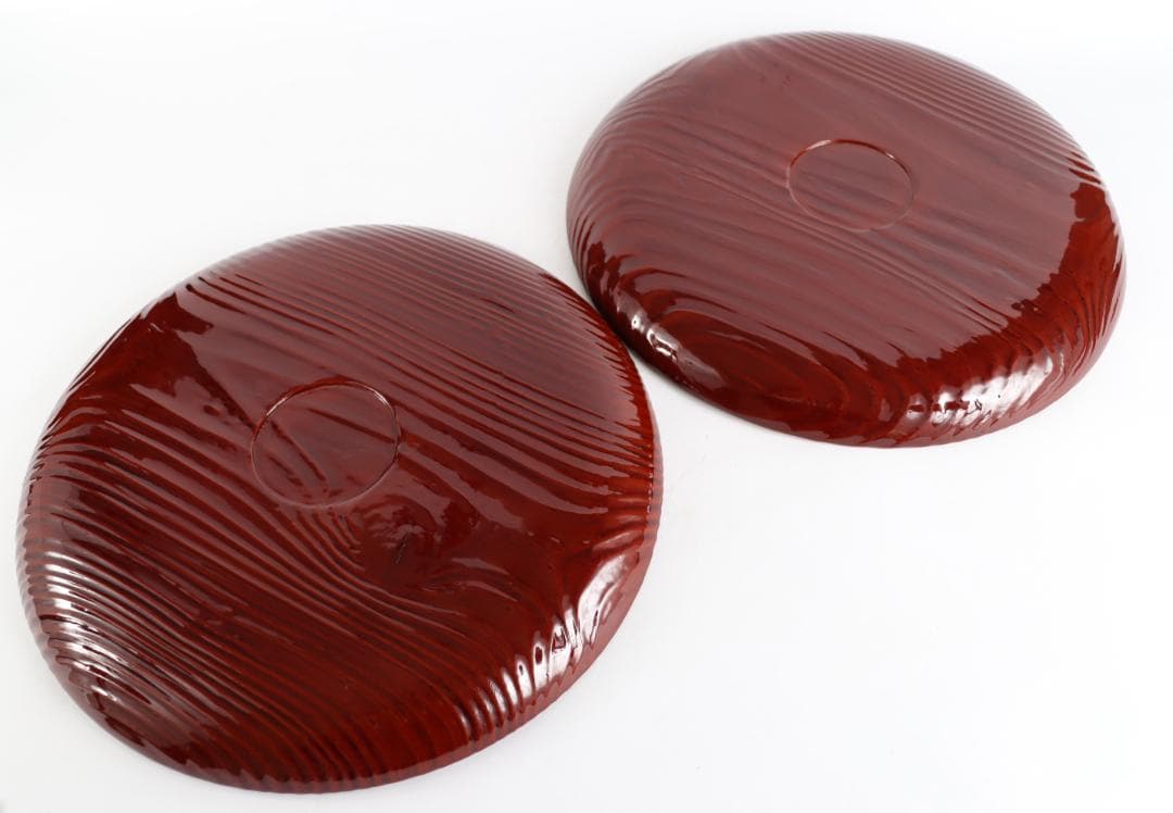 茶道具 平安吉象堂 杉木目 会席盆 丸盆 八枚 共箱