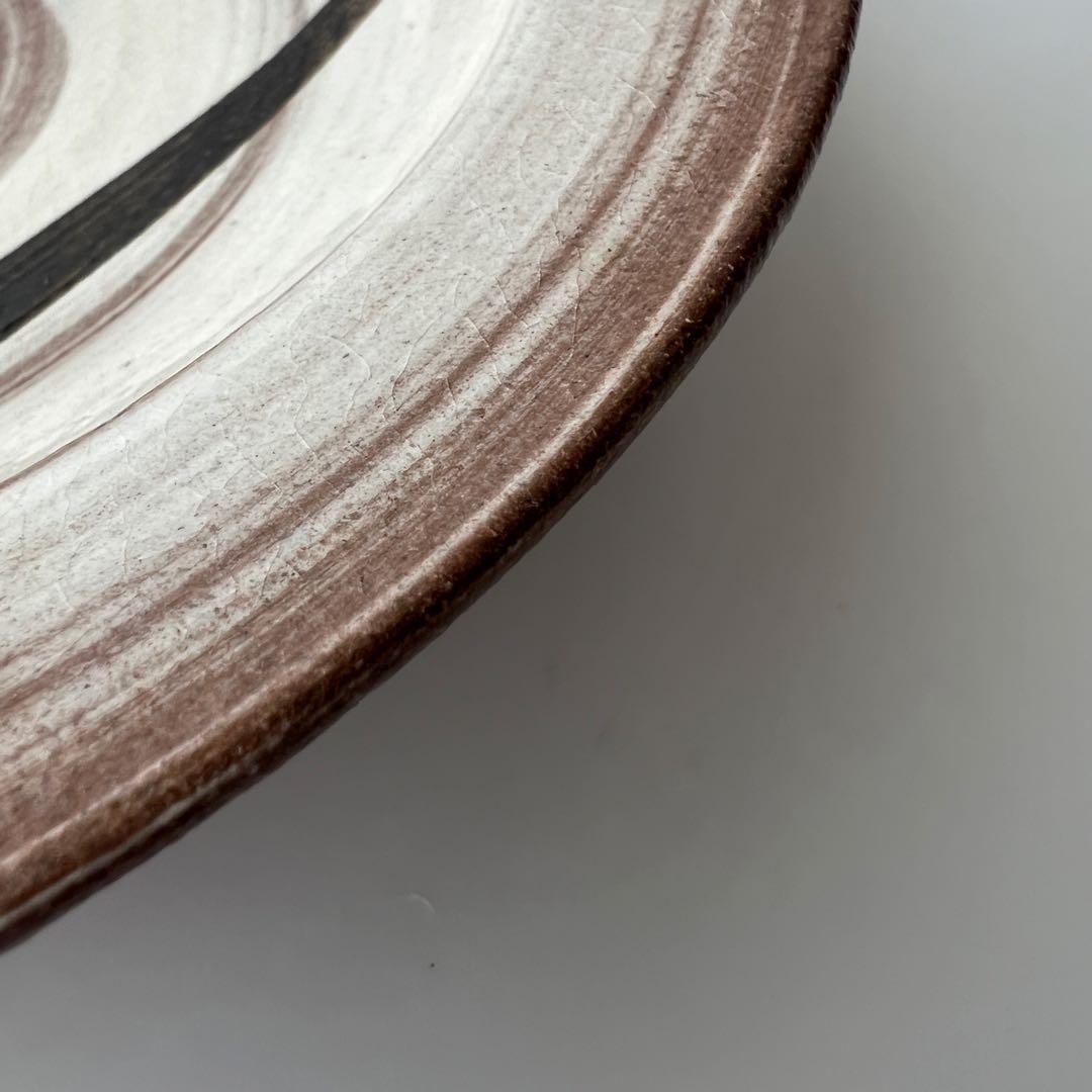 中里太郎右衛門窯　絵唐津額皿　「沢瀉、鷺」　美品