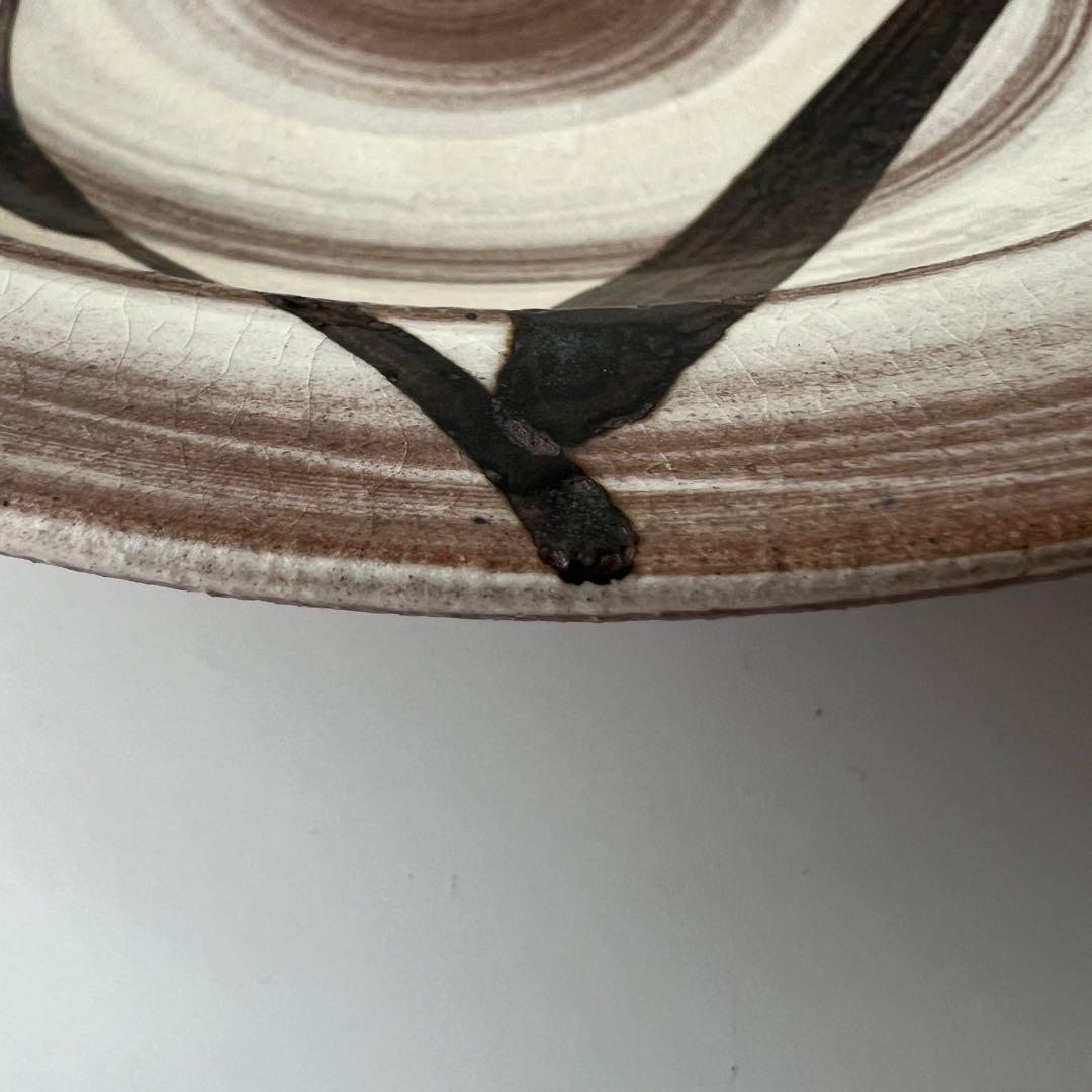 中里太郎右衛門窯　絵唐津額皿　「沢瀉、鷺」　美品