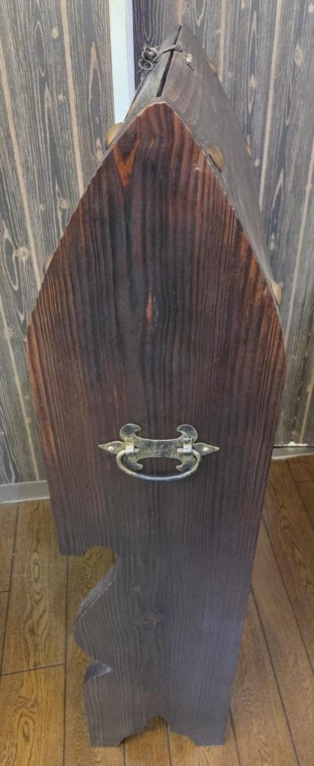 〈現状渡し〉騎士ドラゴン彫刻 木製 収納家具