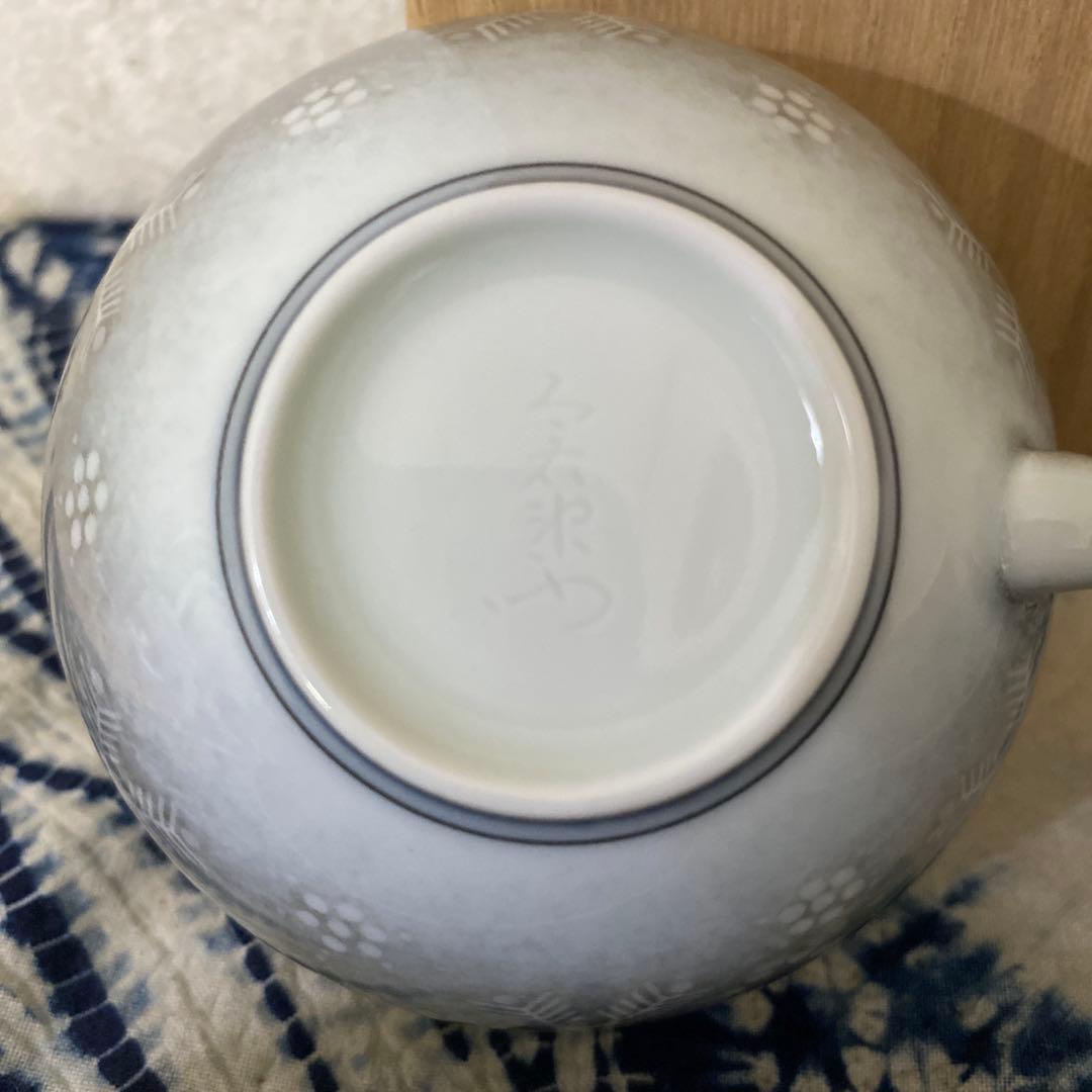 セール人間国宝 十四代 今泉今右衛門 本人作 色絵薄墨吹墨墨はじき雪文紅茶碗