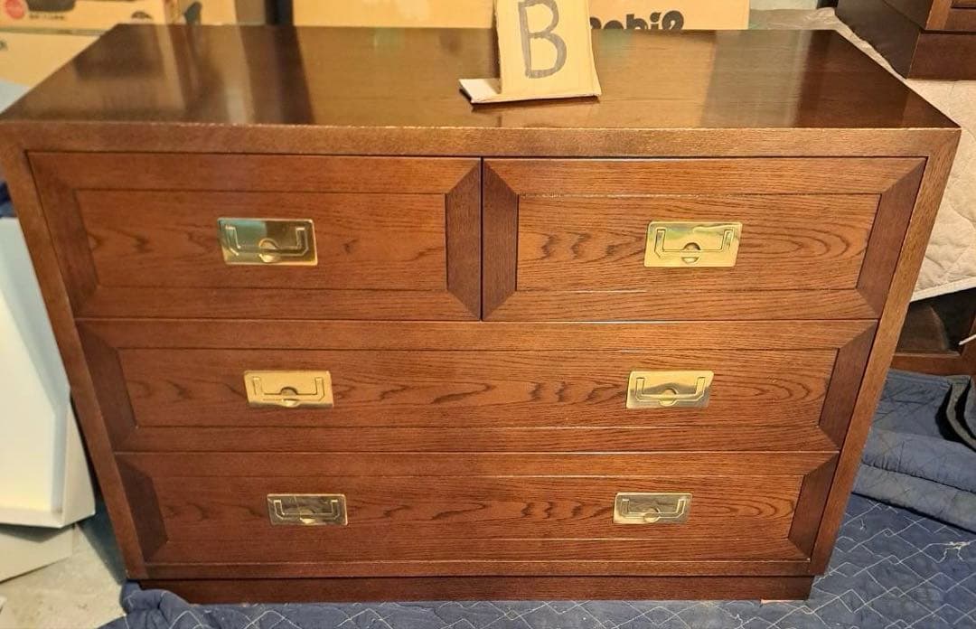 domani カリモク チェスト マホガニー無垢材 引き出し 収納 3段 4杯