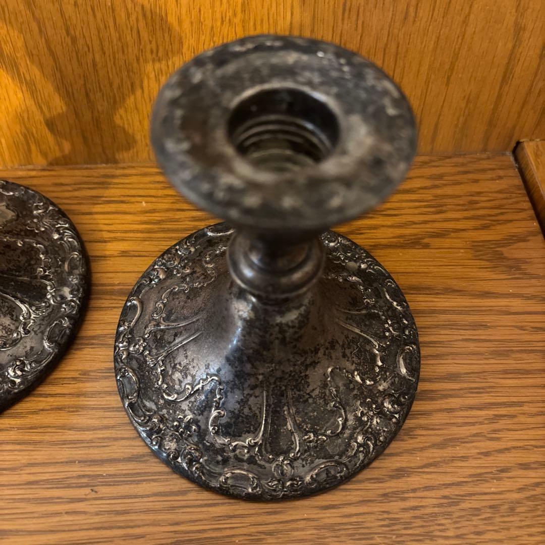 ゴーハム　キャンドルホルダー　シルバー　銀　アンティーク　2本セット