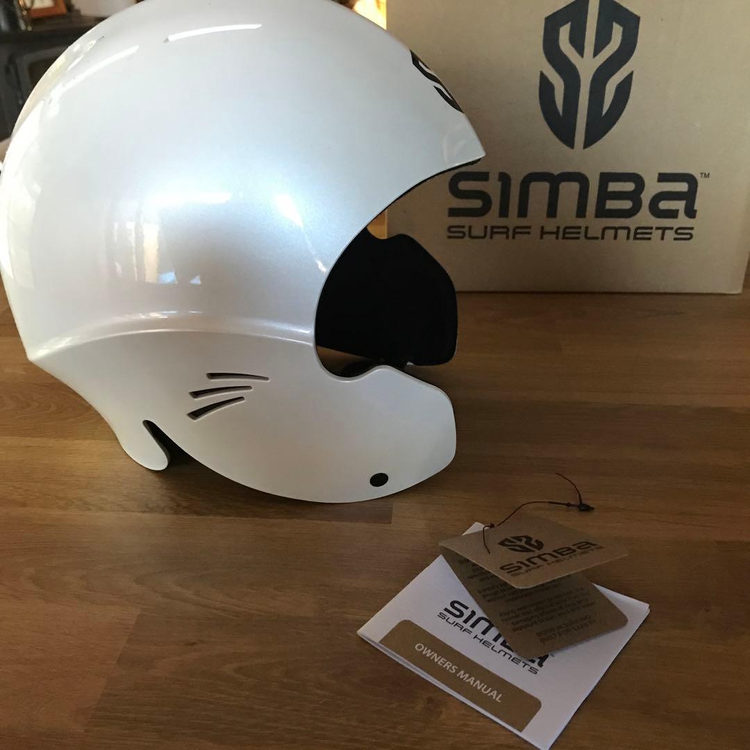サーフィン・ボディボード Simba water sport helmet. Pearl White. L