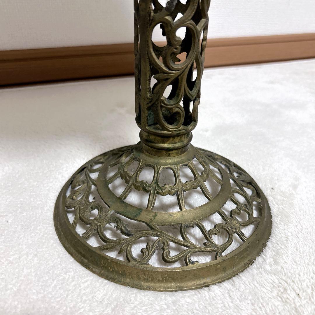 アンティーク 真鍮製 ヴィンテージ 大理石 サイドテーブル 花台 インテリア