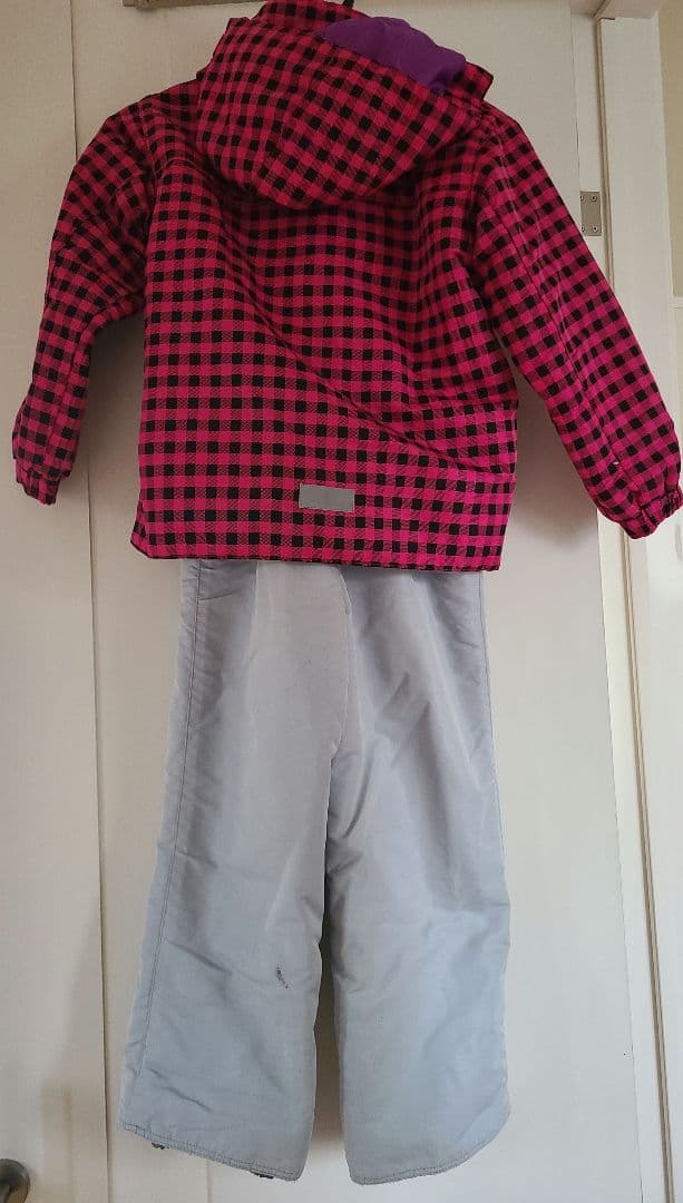 IGNIO 子ども用スキーウェア ピンク/黒チェック上下セット120cm2セット