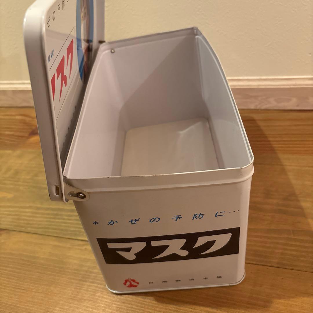 【美品・レア・昭和レトロ】　マスク缶　ブリキ