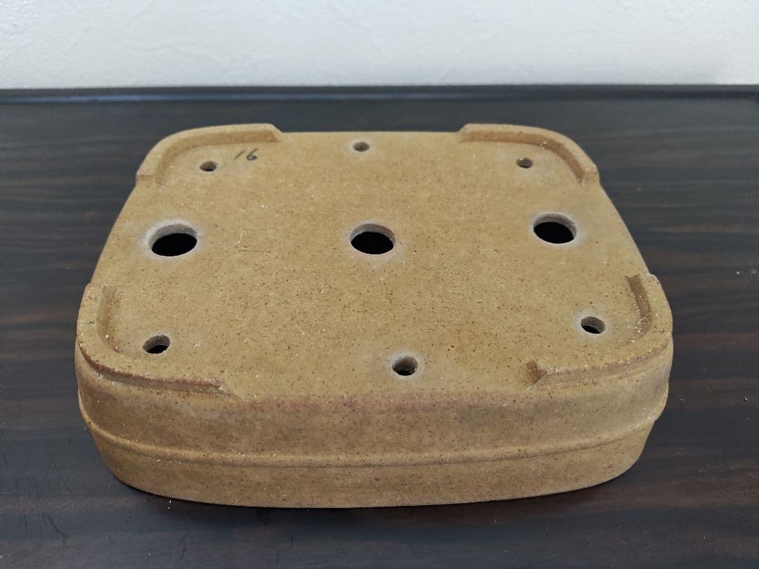 茶色 陶器 盆栽鉢 四角形　陶昇