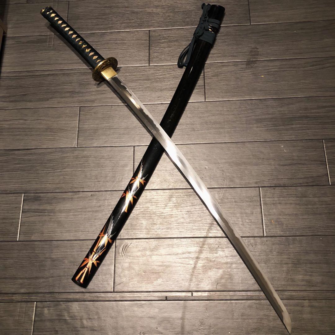 高級模造刀　高級居合刀　緑金拵え　亜合金刀身　居合刀