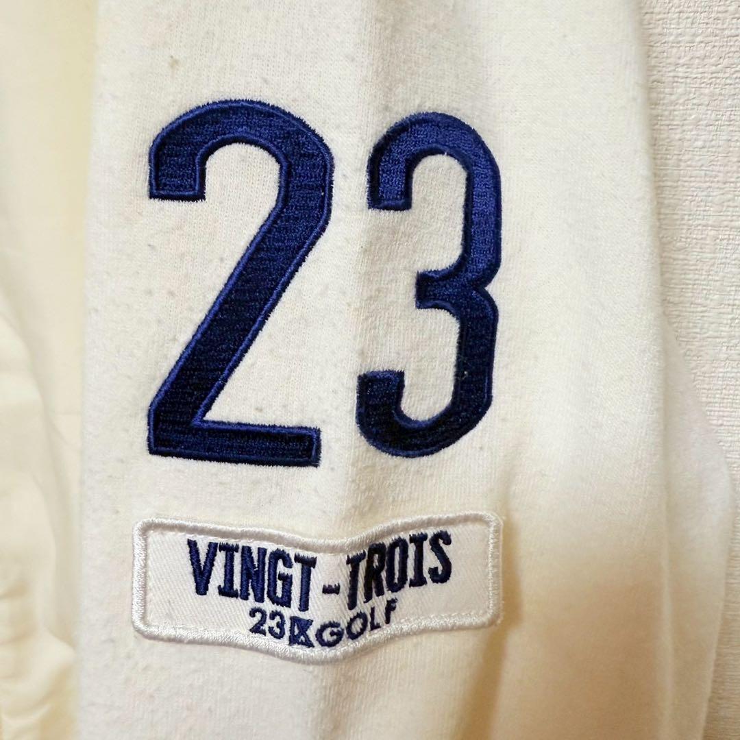 23区 ゴルフ　パーカー　ジッパー　ロゴ　オンワード樫山　ホワイト【Ⅲ】