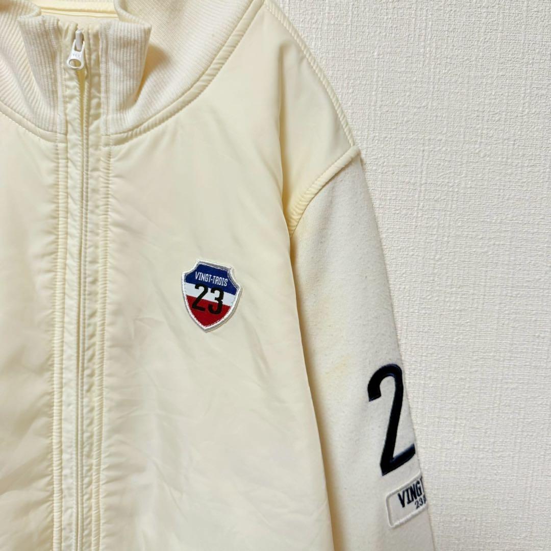 23区 ゴルフ　パーカー　ジッパー　ロゴ　オンワード樫山　ホワイト【Ⅲ】