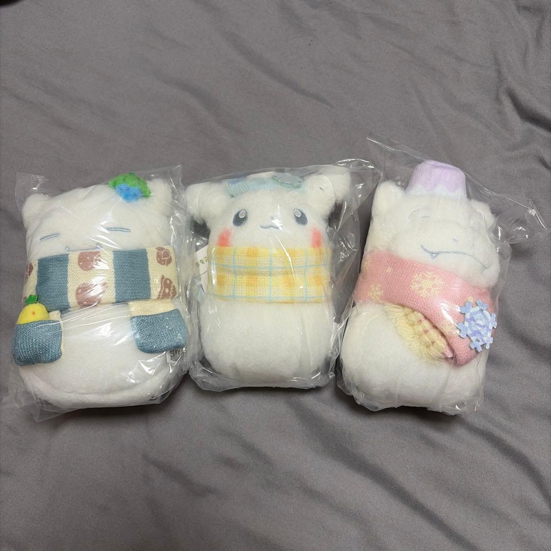 【3匹セット】 ぬいぐるみ ゆきだるま ピカチュウ カビゴン ヤドン