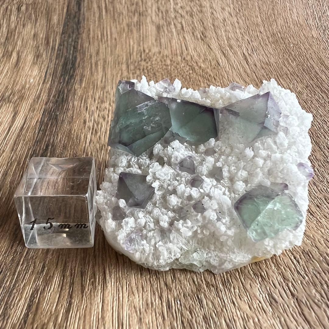 八面体 フローライト P20 水晶 共生 鉱物 標本 原石