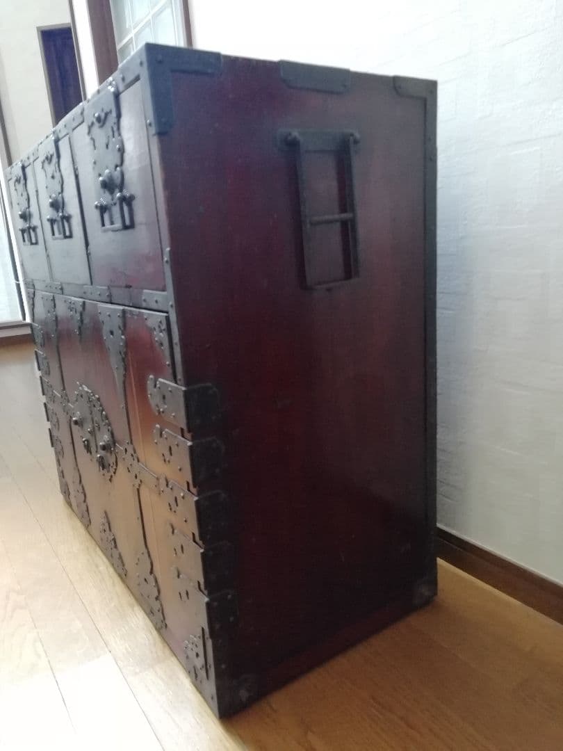 時代物　車箪笥　アンティーク　古家具　漆　古美術