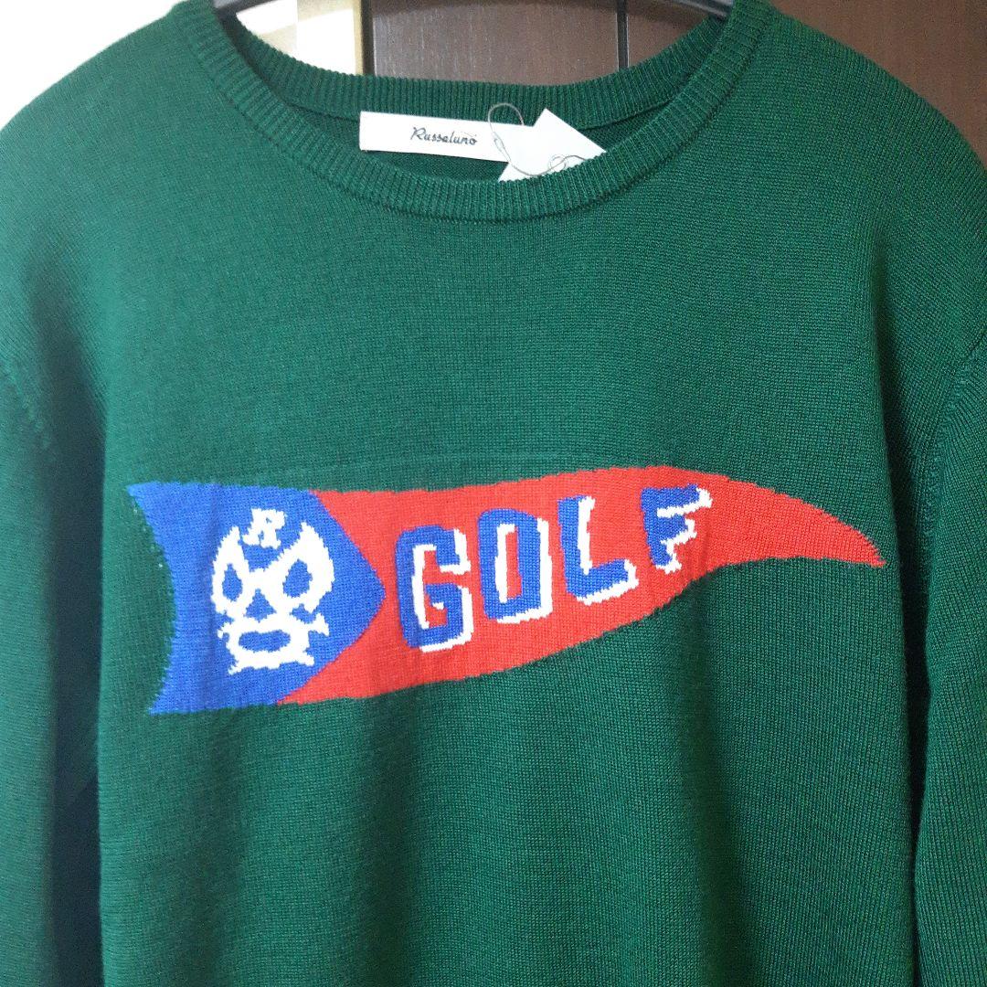 新品ラッセルノ　Russeluno Golfハイゲージニットセータ定価30800
