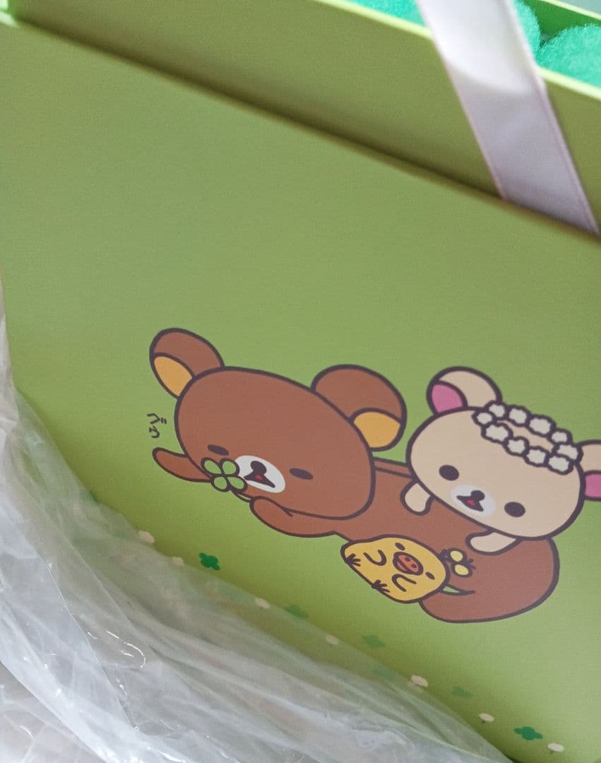 リラックマ　ペーパーBOX　お外でごろん　ジュエリーボックス 引き出し二段　緑