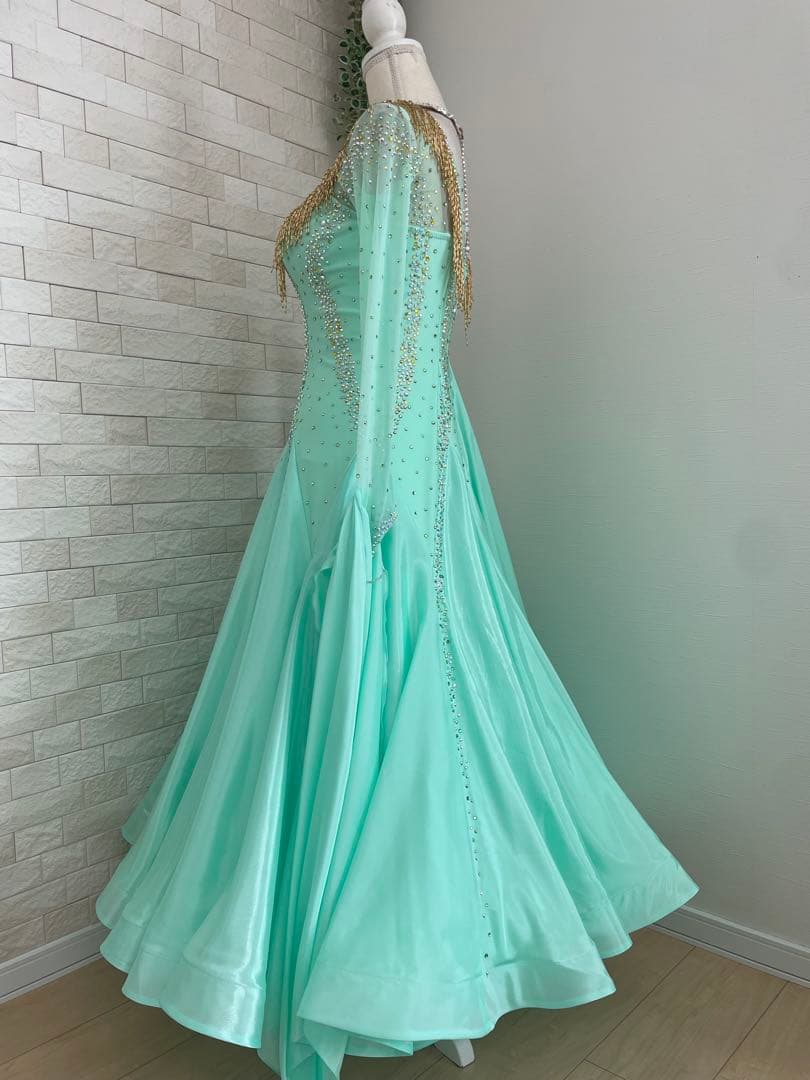 社交ダンス 【Chacott】スタンダードドレス ミントグリーン⭐️オーダードレス