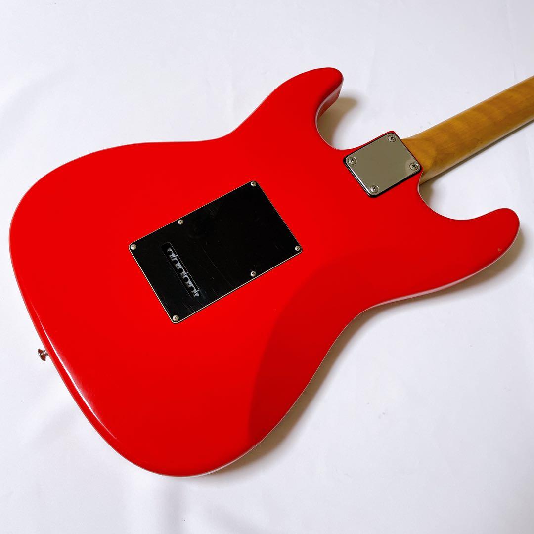 BUSKER'S 黒　赤　ストラトタイプ　エレキギター