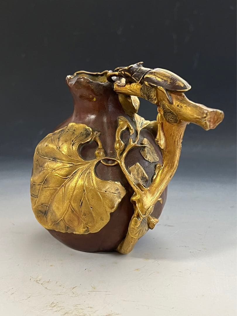 クリストフル　ブロンズ　花瓶　作家H.Varenne 1900年　レア