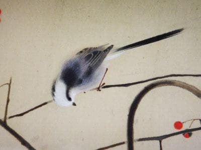 ￥550,000⇒￥440,000 山口華楊 早春　日本画(絹本岩彩裏彩）10号