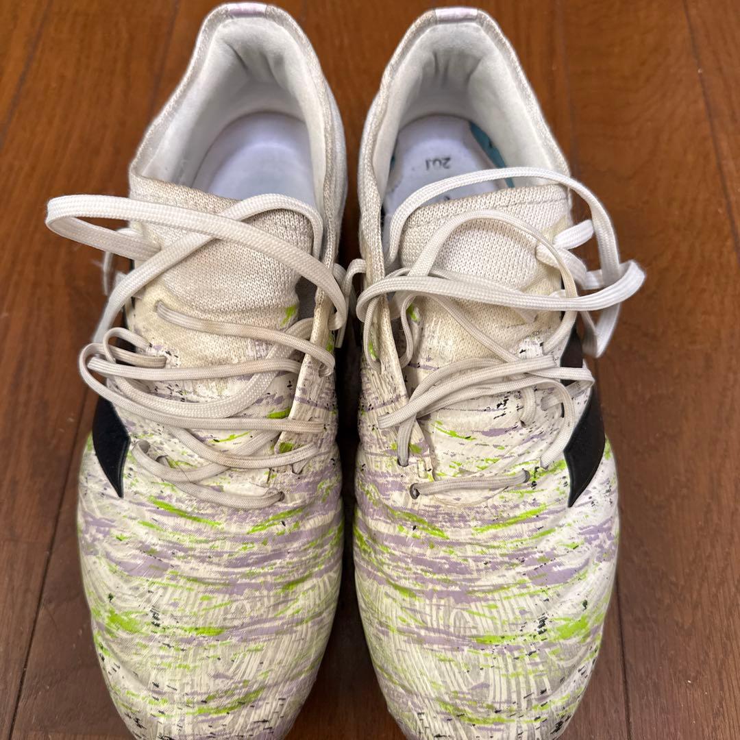 adidas スパイクシューズ ホワイト/グリーン/パープル