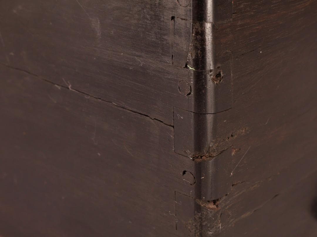 BK263　時代家具　黒柿製　豆火鉢　関東火鉢　手炙り　茶道具