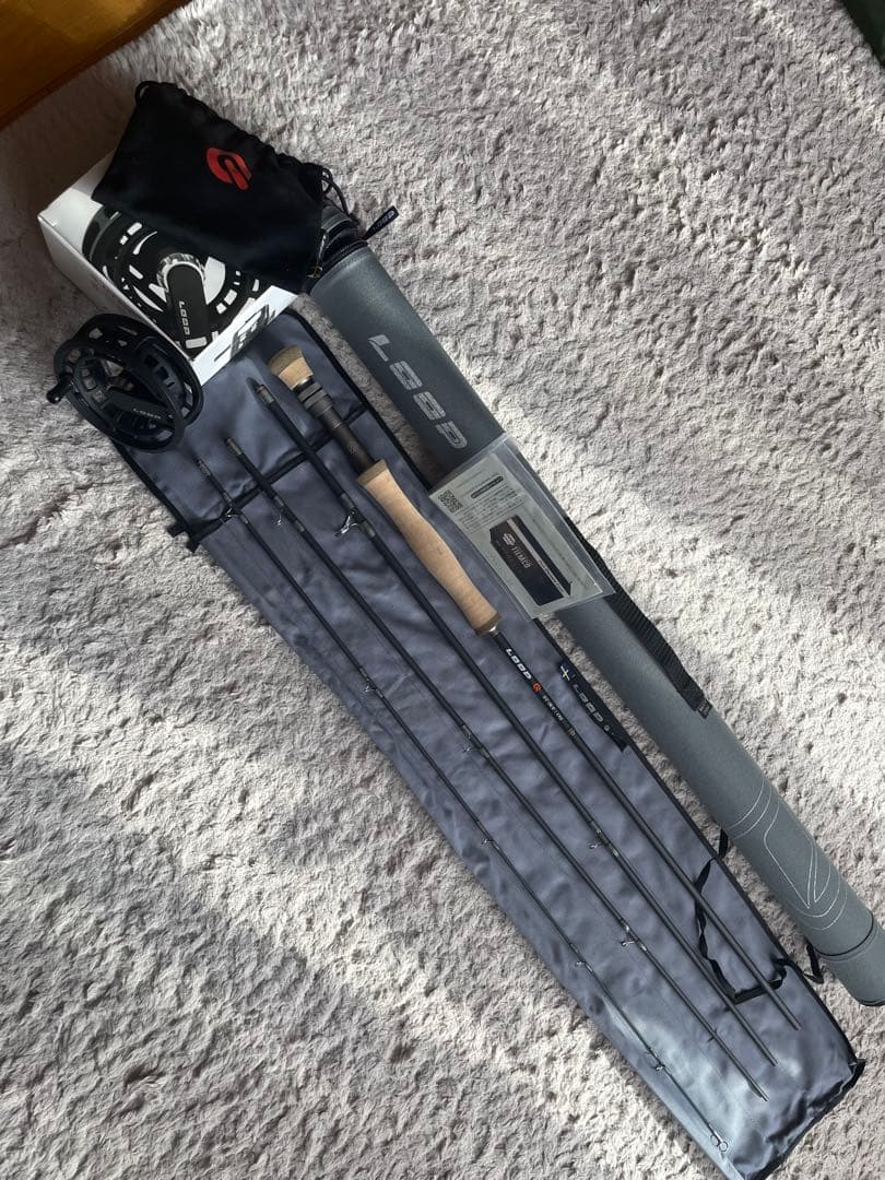 ループQロッドシングルロッドQR7100-4MF Q6/8ブラックリールセット