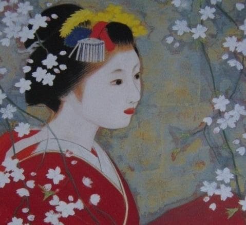 磯田又一郎、【春韻】、希少な額装用画集より、新品額装付、状態良好