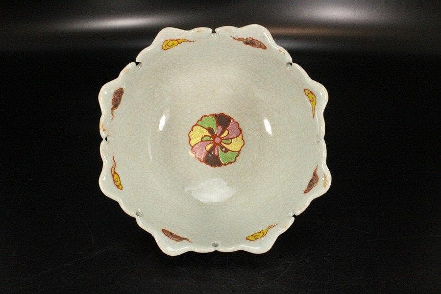 古萬古 赤絵 在印 落雁 鉢 菓子器 茶道具 旧家蔵出