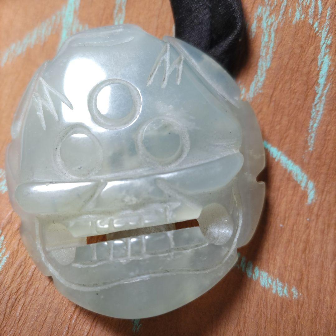 《玉石彫刻、ペンダント》（アンティーク）中国鍾馗、開運や魔除、御守り1808