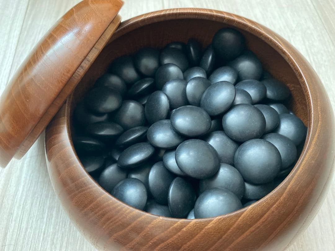 34号　蛤碁石　本蛤碁石　那智黒石　碁石　木箱付