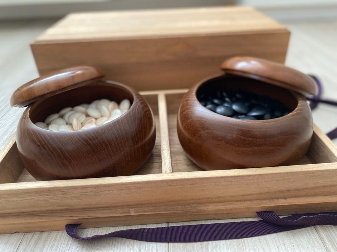 34号　蛤碁石　本蛤碁石　那智黒石　碁石　木箱付