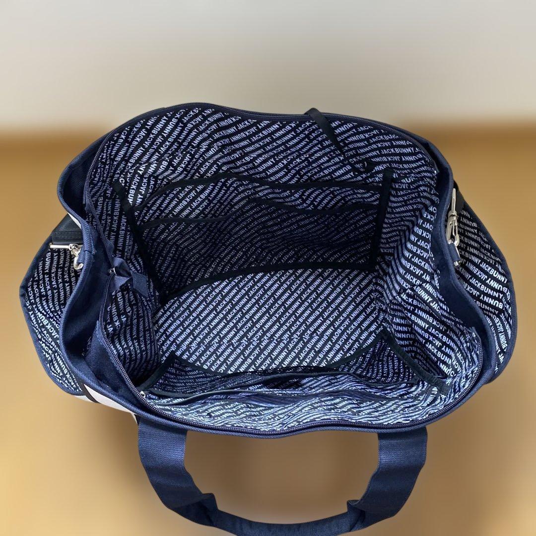 ジャックバニーロッカーバッグ、ネイビー/白