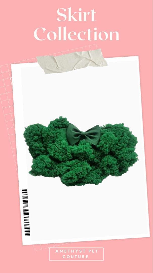Amethyst Pet Coutureグリーンリボンドレス・フリルスカート