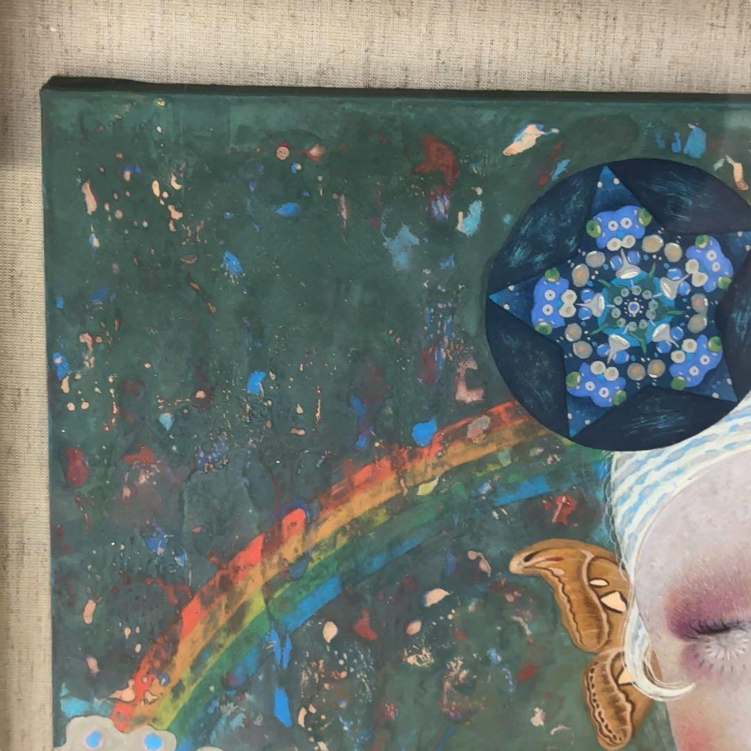 【個人蔵保管品】足立絵美『kaleidoscope』ポポトピア 肉筆画 真作保証