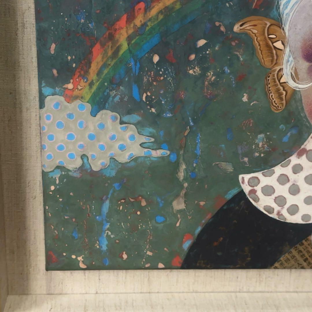 【個人蔵保管品】足立絵美『kaleidoscope』ポポトピア 肉筆画 真作保証