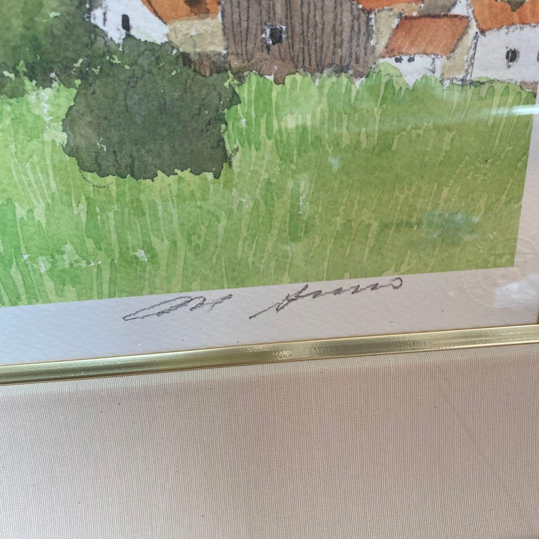 希少　サイン入り安野光雅版画『風景と出会い』コルチナダンペッツォの山13/100